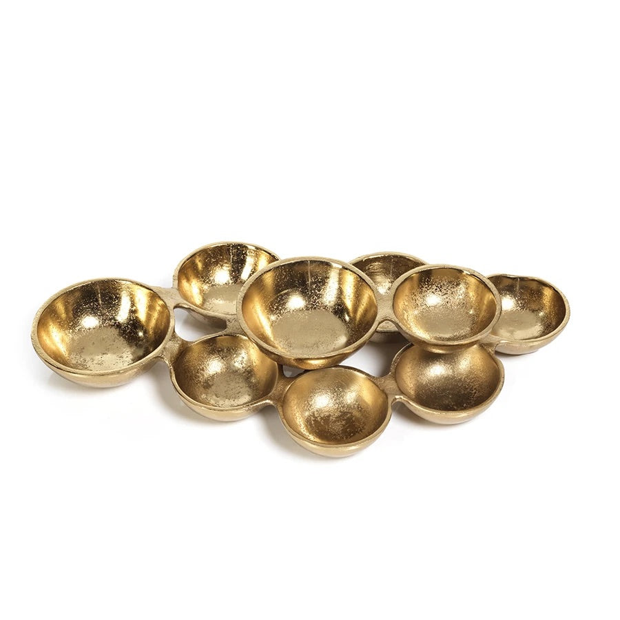 Cluster of 9-Dark Gold Serving Dish