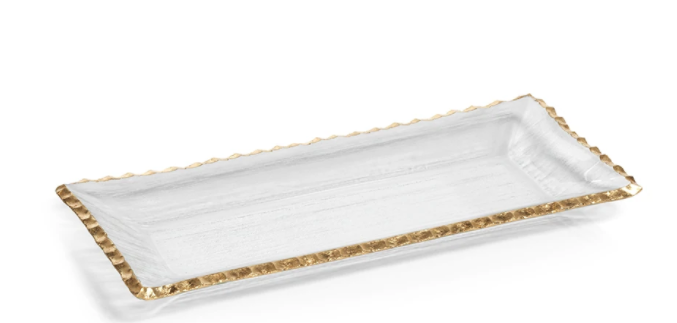 Textured Tray w/ Jagged Gold Rim - Medium