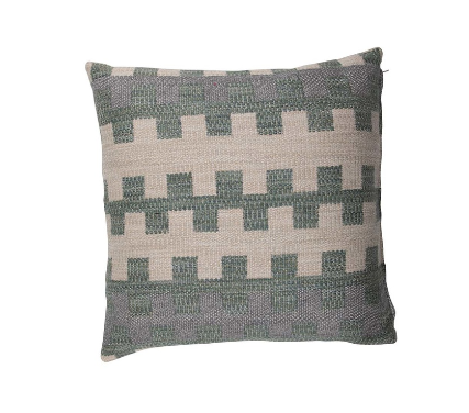 Ladder Pillow, 22x22 Moss with Feather insert