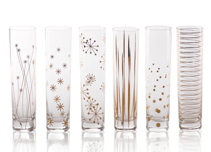 La Fete Golden Decal Champagne Flute