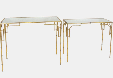 Gold Metal Console Table Large 40x14x32