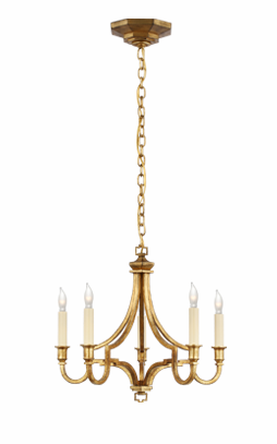 Mykonos Small Chandelier in Gilded Iron
