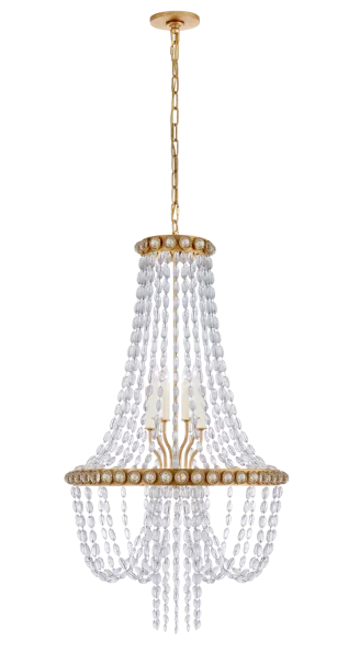 Navona Medium Basket Chandelier in Gild with Crystal
