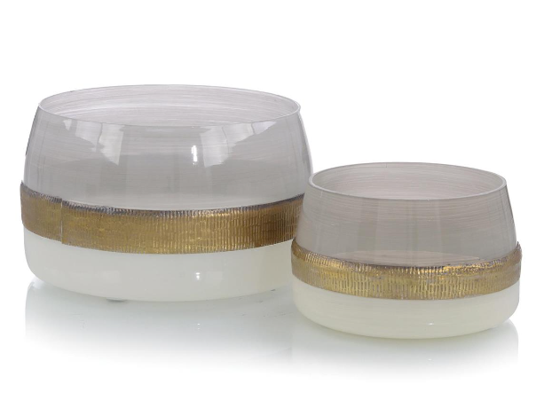 Opaque Frosted Champagne Glass Bowls- Small  6.75