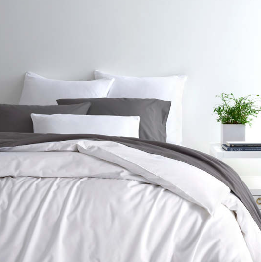 Essential Percale White Duvet Cover- Twin