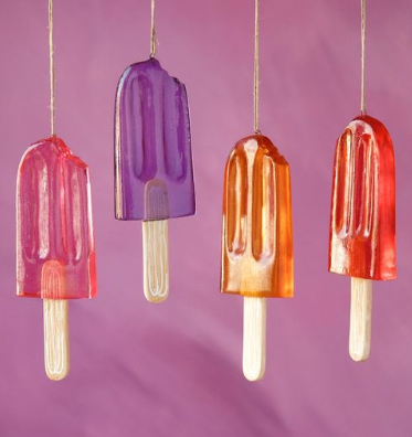 Popsicle Ornament Clear Resin, 6