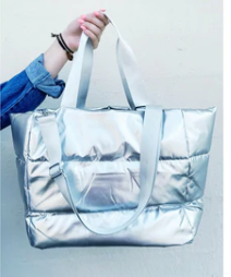 Panorama Puffer Bag- Silver