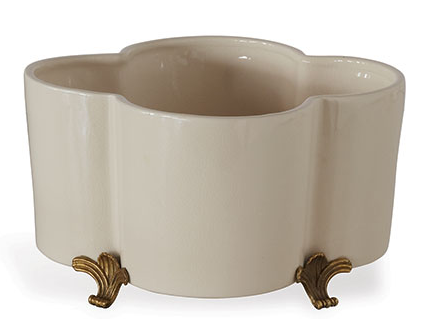 Cream Quatrefoil Planter