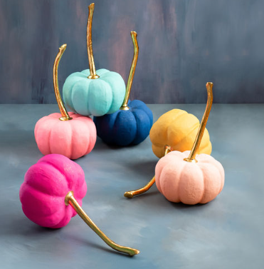 Rainbow Papermache Pumpkins 12