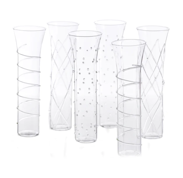 Razzle Dazzle Champagne Flutes w/ Clear Accents