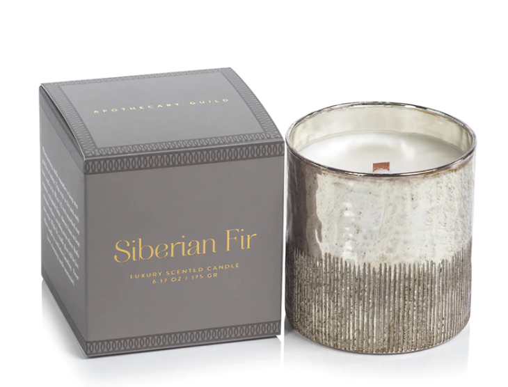 Siberian Fir Scented Antique Candle with Gift Box Silver