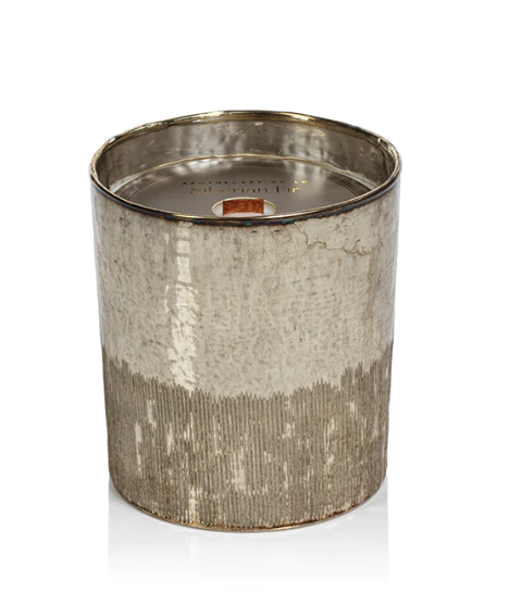Siberian Fir Antique Silver Wood Wick Scented Candle