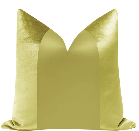 22x22 Panel Monochromatic :: Faux Silk Velvet // Chartreuse