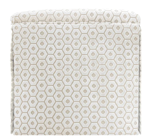 The Skirted Ottoman- Paloma Cut Velvet- Alabaster