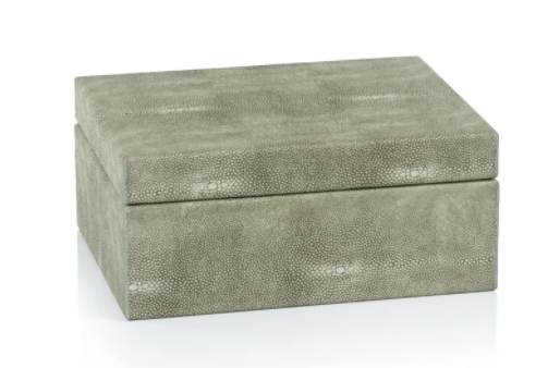 Moorea Shagreen Leather Box with Suede Interior - Small