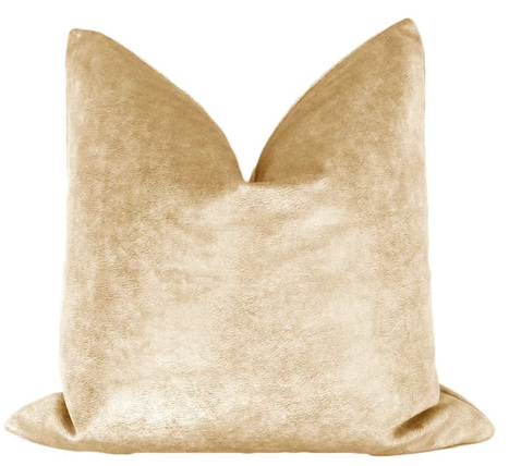 Sueded Metallic Velvet Pillow- Gold 22
