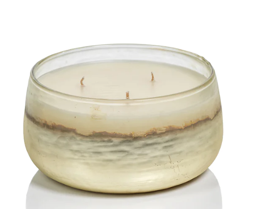 Tonal Metallic Scented Candle- Medium- White Smoke & Silver