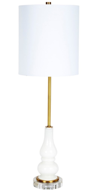 Turner White Glass Buffet Lamp 28
