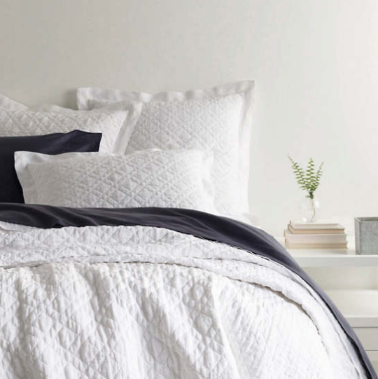 Washed Linen Quilt- White
