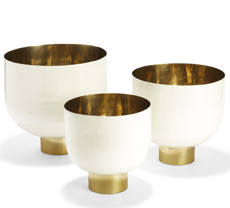 White Bowl With Gold Base