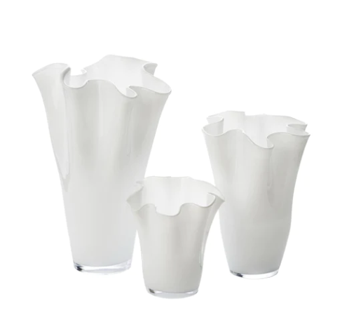 White Ruffle Vase- Small