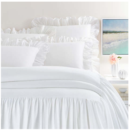 Wilton White Cotton Bedspread - Twin